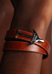 BROWN GOLD Airplane Leather Bracelet