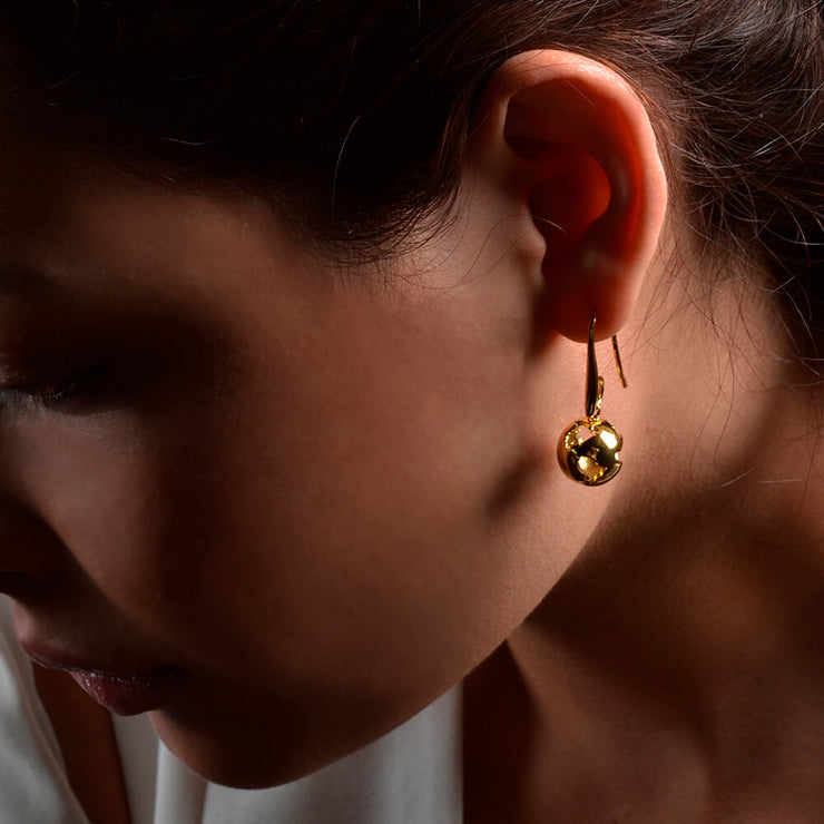 Gold Earth Earrings by Cristina Ramella