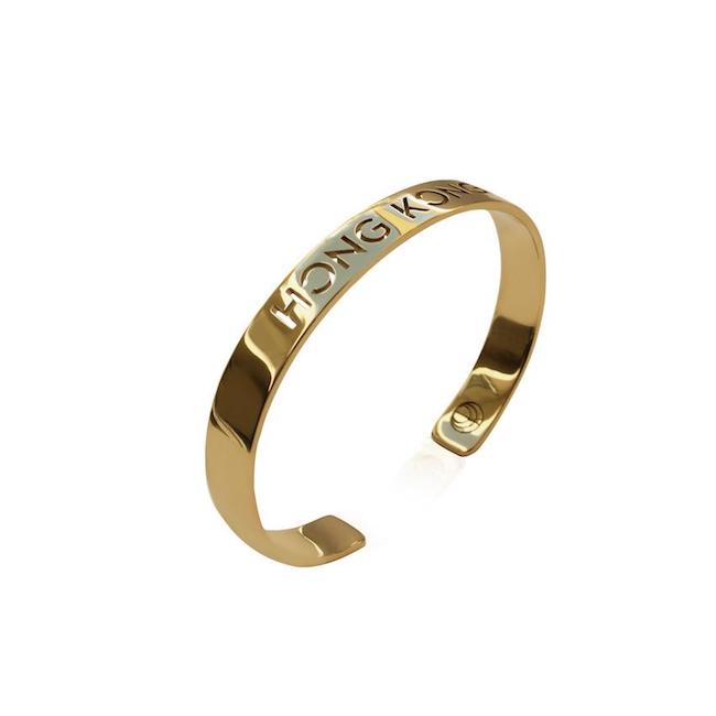 24K Gold Plated Hong Kong Bracelet Bangle by Cristina Ramella