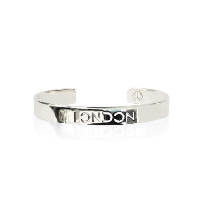 Rhodium Plated London Bracelet Bangle by Cristina Ramella