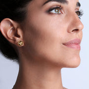Wearing Gold Small Earrings by Cristina Ramella