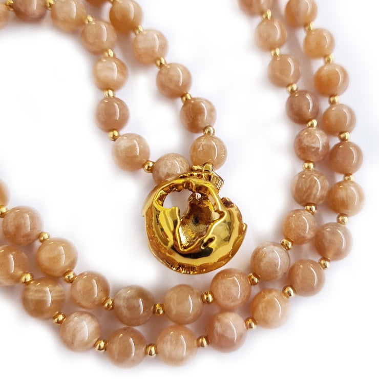 MOTHER EARTH MALA - PEACH MOONSTONE