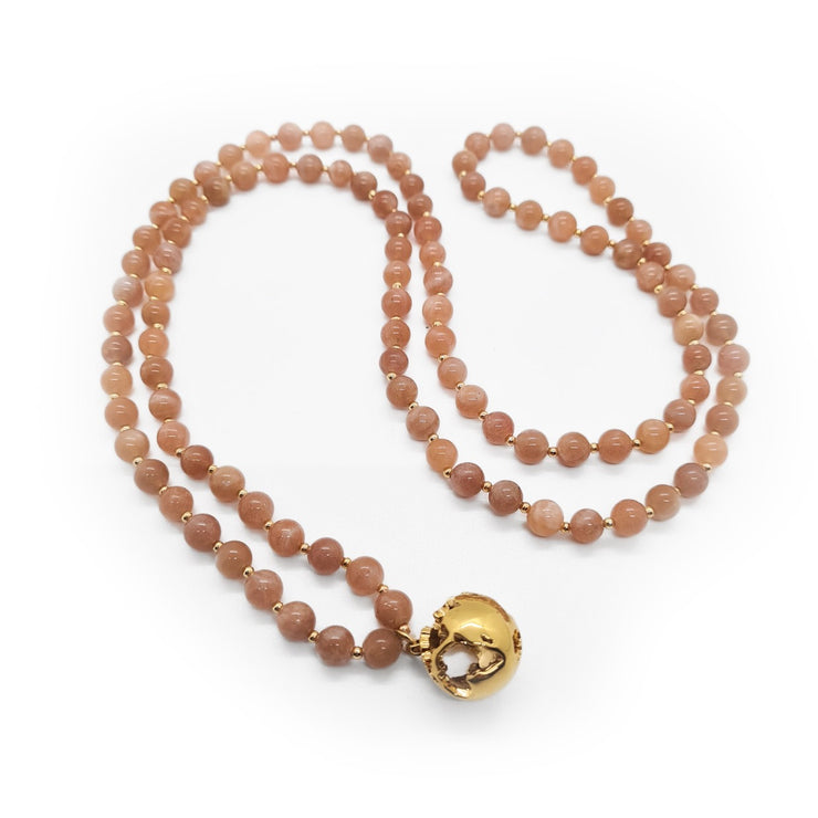 MOTHER EARTH MALA - PEACH MOONSTONE