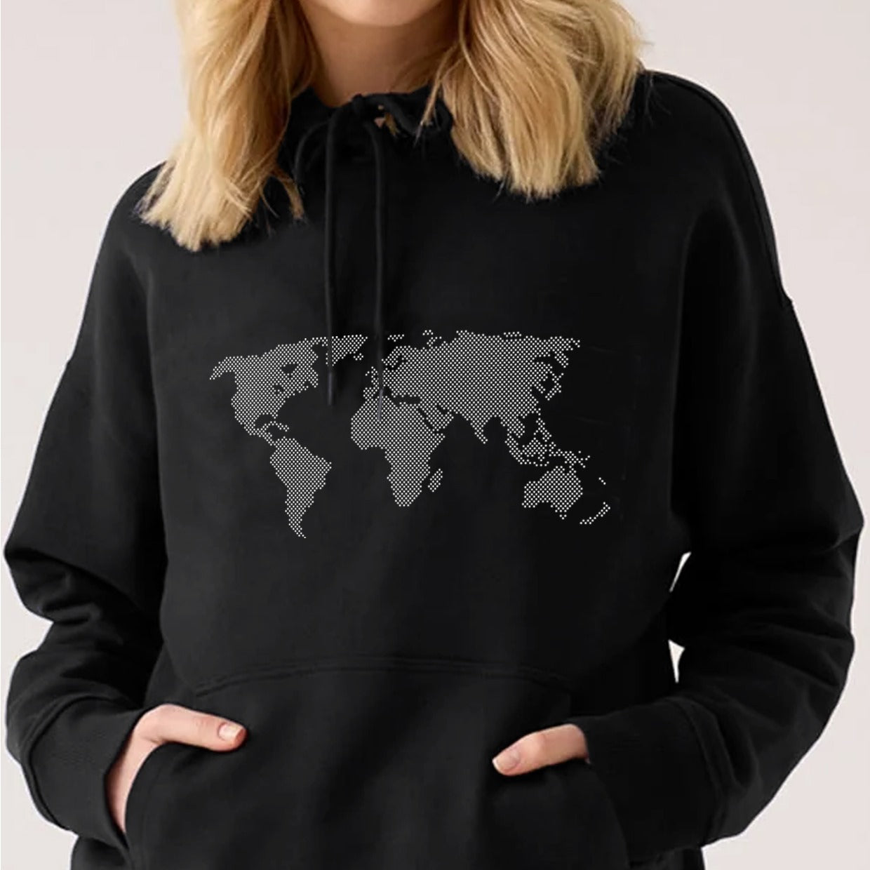 WORLD MAP HOODIE – WORLD INSPIRED JEWELRY