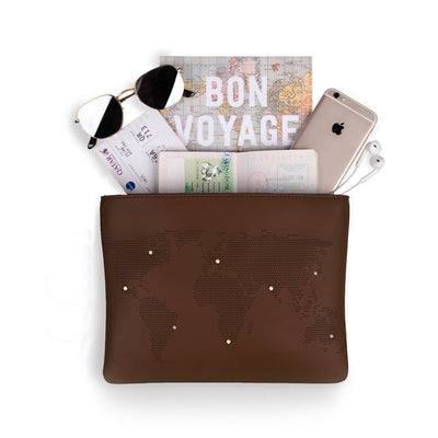 PRE ORDER - WORLD CLUTCH BROWN