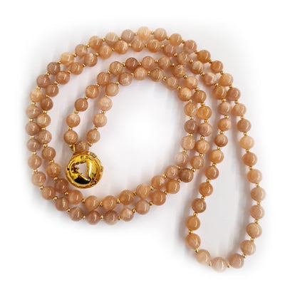 MOTHER EARTH MALA - PEACH MOONSTONE