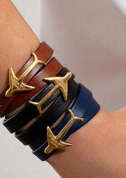 BLUE GOLD Airplane Leather Bracelet