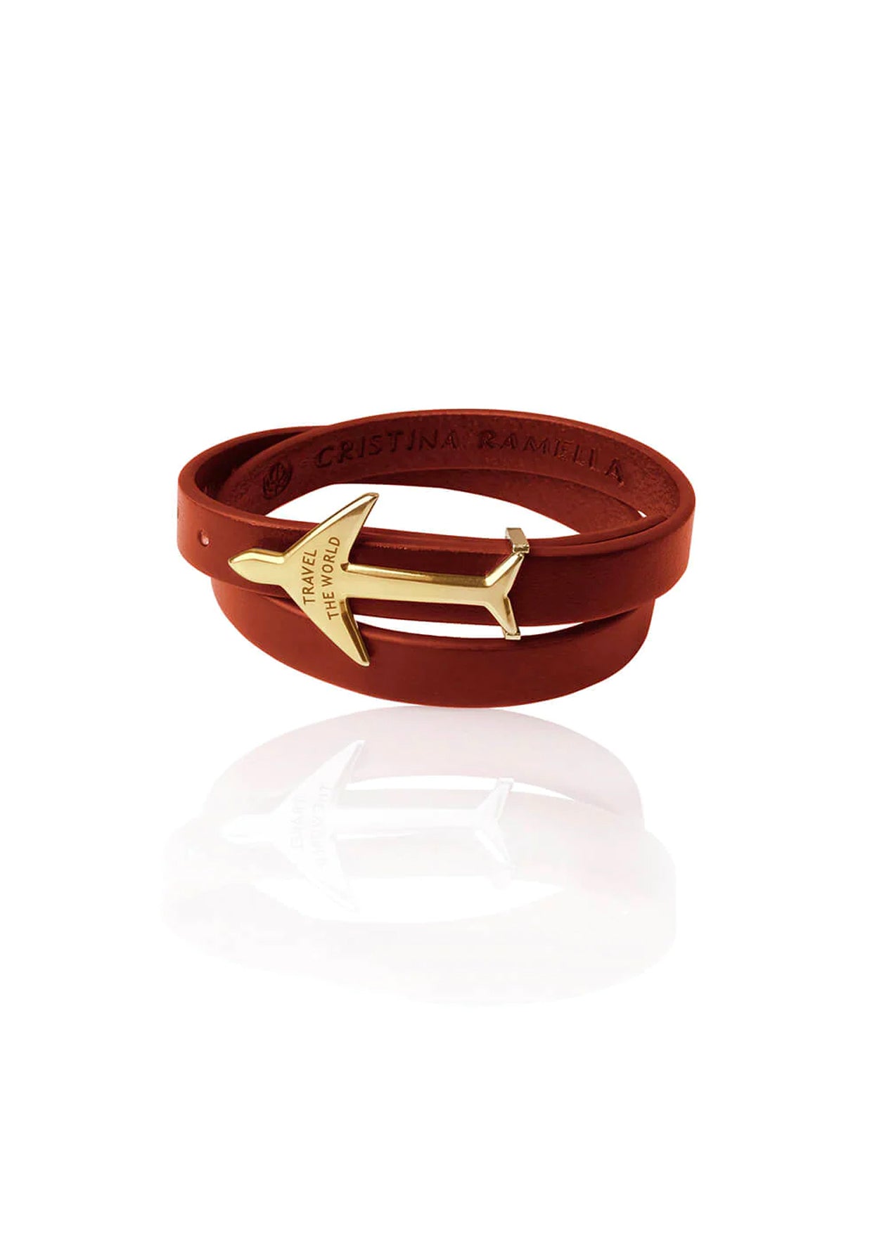 Xavier Delcour white leather bracelet with gold bondage ring - V A N II T A  S