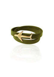 GREEN GOLD Airplane Leather Bracelet