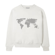 WORLD MAP SWEATER WHITE