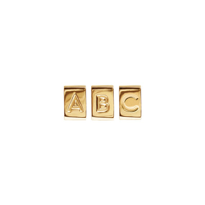 Gold Plated 3 Letter Bricks by Cristina Ramella