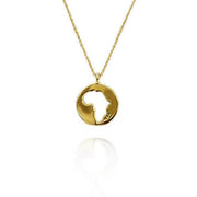 24K Gold Plated World Africa Necklace by Cristina Ramella