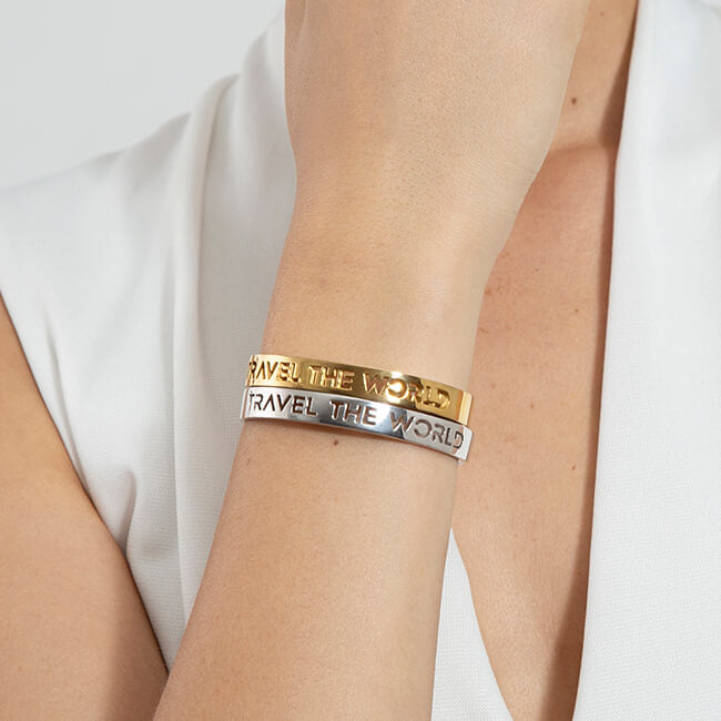 24K Gold and Rhodium Plated Travel the World bracelets by Cristina Ramella