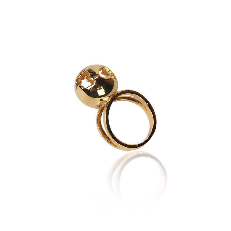World Globe Ring Gold