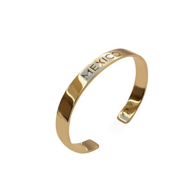 24K Gold Plated Mexico Bracelet Bangle by Cristina Ramella
