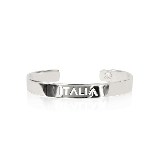 Rhodium Plated Italia Bracelet Bangle by Cristina Ramella