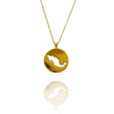 24K Gold Plated World Mexico Necklace by Cristina Ramella