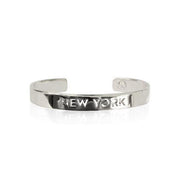 Rhodium Plated New York Bracelet Bangle by Cristina Ramella