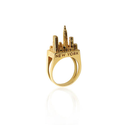 24K Gold Plated New York City Ring by Cristina Ramella