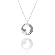 Rhodium Plated World Africa Necklace by Cristina Ramella