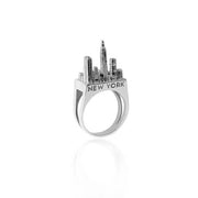 Rhodium Plated New York City Ring by Cristina Ramella