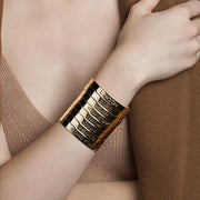 Wearing 24K Gold Plated London Bracelet Bangle by Cristina Ramella