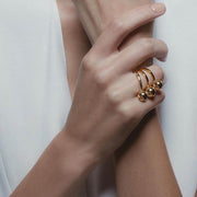 24K Gold Plated World Single Ring by Cristina Ramella