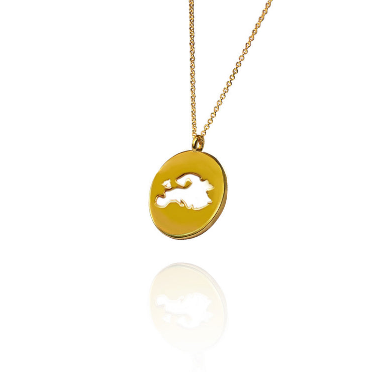 24K Gold Plated World Europe Necklace by Cristina Ramella