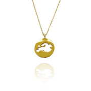 24K Gold Plated World Europe Necklace by Cristina Ramella